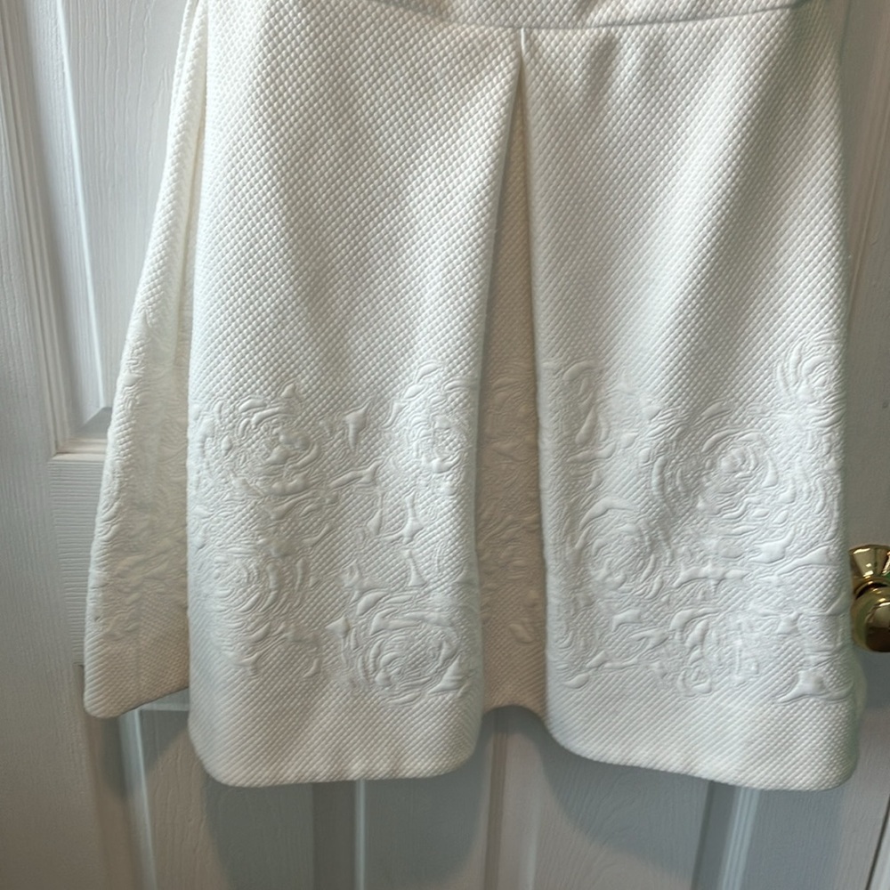 Just...Taylor White Textured Short Sleeve Fit-and-Flare Dress size 10 - Picture 5 of 11